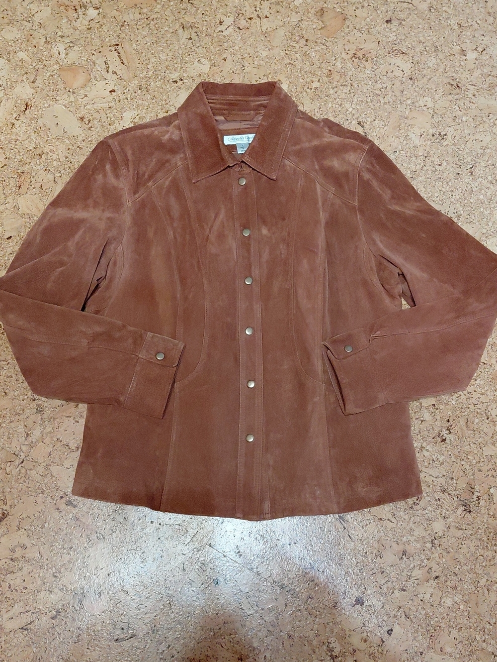 Coldwater Creek Women's Brown Suede Snap-Front Shirt Jacket Size L